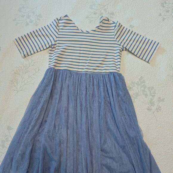 Hanna Andersson Striped Tulle Dress NWOT Size 8 - Picture 1 of 4